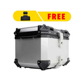 LGP Top Box 55L Premium Silver Plane With Free Back Rest Pad